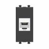Розетка телефонная 1мод. Avanti "Черный матовый" RJ12 модульная без шторок механизм DKC 4412611, изображение 2 • Купить по низкой цене в интернет-магазине СМЭК
