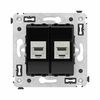 Розетка компьютерная 2-м СП Avanti "Черный квадрат" RJ45 кат.6A без шторок экранир. механизм DKC 4402774, изображение 2 • Купить по низкой цене в интернет-магазине СМЭК