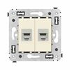 Розетка компьютерная 2-м СП Avanti "Ванильная дымка" RJ45 кат.6 без шторок экранир. механизм DKC 4405794, изображение 2 • Купить по низкой цене в интернет-магазине СМЭК