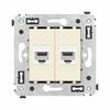 Розетка компьютерная 2-м СП Avanti "Ванильная дымка" RJ45 кат.6 без шторок механизм DKC 4405694, изображение 2 • Купить по низкой цене в интернет-магазине СМЭК