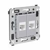 Розетка компьютерная 2-м СП Avanti "Закаленная сталь" RJ45 кат.6A без шторок механизм DKC 4404674 • Купить по низкой цене в интернет-магазине СМЭК