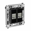 Розетка компьютерная 2-м СП Avanti "Черный квадрат" RJ45 кат.6A без шторок экранир. механизм DKC 4402774, изображение 3 • Купить по низкой цене в интернет-магазине СМЭК