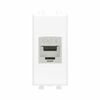 Розетка компьютерная 1мод. Avanti "Белое облако" RJ45 кат.6 без шторок экранир. модульная механизм DKC 4400791, изображение 2 • Купить по низкой цене в интернет-магазине СМЭК