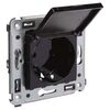 Розетка 1-м СП 2мод. Avanti "Черный квадрат" 16А IP41 2P+E защ. шторки с крышкой черн. DKC 4402013, изображение 2 • Купить по низкой цене в интернет-магазине СМЭК