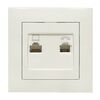 Розетка компьютерная + телефонная 2-м СП Валенсия RJ45 + RJ11 бел. PROxima EKF EWK02-035-30, изображение 2 • Купить по низкой цене в интернет-магазине СМЭК