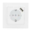 Розетка 1-м СП Минск 16А IP20 с заземл. защ. шторки с заряд. устройством USB 1А бел. EKF ERR16-028-100-USB, изображение 2 • Купить по низкой цене в интернет-магазине СМЭК