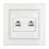 Розетка компьютерная + телефонная 2-м СП Минск RJ45 + Phone бел. Basic EKF ERK00-135-10, изображение 2 • Купить по низкой цене в интернет-магазине СМЭК