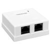 Розетка настенная TERACOM кат.5E неэкранированная 2 порта RJ-45 Dual IDC бел. EKF TRC-WBOX-2RJ45-5EUTP-WH, изображение 2 • Купить по низкой цене в интернет-магазине СМЭК