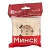 Розетка 1-м СП Минск 16А IP20 с заземл. защ. шторки с 2-мя заряд. устройствами USB 2.1А беж. EKF ERR16-028-200-2USB • Купить по низкой цене в интернет-магазине СМЭК