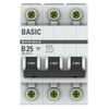Выключатель автоматический модульный 3п B 25А 4.5кА ВА 47-29 Basic EKF mcb4729-3-25-B • Купить по низкой цене в интернет-магазине СМЭК