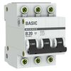 Выключатель автоматический модульный 3п B 20А 4.5кА ВА 47-29 Basic EKF mcb4729-3-20-B • Купить по низкой цене в интернет-магазине СМЭК