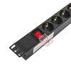 Блок PDU TERACOM PRO 19дюйм 1U 10А/250В 8 роз. Schuko с выключат. без шнура питания вх. разъем C14 корпус алюм. черн. EKF TRP-HPD-LS-10A-8SH-C14 • Купить по низкой цене в интернет-магазине СМЭК