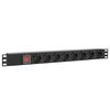 Блок PDU TERACOM PRO 19дюйм 1U 16А/250В 8 роз. Schuko с выключат. шнур 2м 3х1.5кв.мм вилка Schuko корпус алюм. черн. EKF TRP-HPD-LS-16A-8SH-2MSH, изображение 4 • Купить по низкой цене в интернет-магазине СМЭК