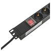 Блок PDU TERACOM PRO 19дюйм 1U 16А/250В 8 роз. Schuko с выключат. шнур 2м 3х1.5кв.мм вилка Schuko корпус алюм. черн. EKF TRP-HPD-LS-16A-8SH-2MSH, изображение 6 • Купить по низкой цене в интернет-магазине СМЭК