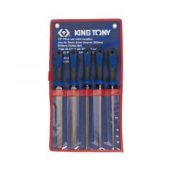 Купить KING TONY Набор напильников 250 мм, двухкомпонентные рукоятки, 5 предметов в интернет-магазине СМЭК