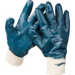 Рабочие перчатки ЗУБР Профессионал р. M с манжетой и полным нитриловым покрытием 11272-M • Купить по низкой цене в интернет-магазине СМЭК