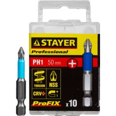 Набор бит STAYER ProFix PH1 50 мм 2 шт. 26203-1-50-10 • Купить по низкой цене в интернет-магазине СМЭК
