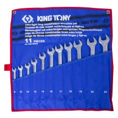 KING TONY Набор комбинированных удлиненных ключей, 8-24 мм, чехол из теторона, 11 предметов • Купить по низкой цене в интернет-магазине СМЭК