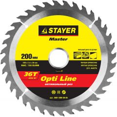 Купить STAYER Opti Line 200 x 30мм 36Т, диск пильный по дереву, оптимальный рез, 3681-200-30-36 в интернет-магазине СМЭК