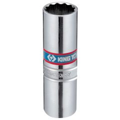 KING TONY Головка свечная двенадцатигранная 3/8", 14 мм, пружинный фиксатор • Купить по низкой цене в интернет-магазине СМЭК