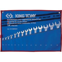 KING TONY Набор комбинированных ключей, 10-32 мм, чехол из теторона, 14 предметов • Купить по низкой цене в интернет-магазине СМЭК