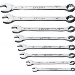 Набор комбинированных гаечных ключей STAYER 8 шт 8 - 19 мм  27085-H8 • Купить по низкой цене в интернет-магазине СМЭК