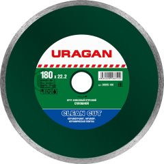 URAGAN Clean Cut 180 мм, диск алмазный отрезной сплошной по керамограниту, мрамору, керамической пли • Купить по низкой цене в интернет-магазине СМЭК
