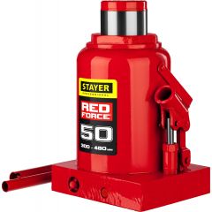 Гидравлический бутылочный домкрат STAYER  RED FORCE 50т 300-480 мм  43160-50 • Купить по низкой цене в интернет-магазине СМЭК