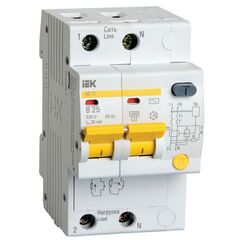 Выключатель автоматический дифференциального тока 2п B 25А 30мА тип AC 4.5кА АД-12 IEK MAD10-2-025-B • Купить по низкой цене в интернет-магазине СМЭК