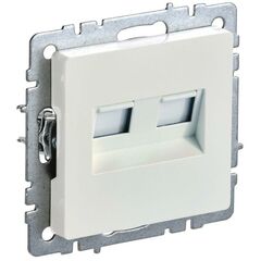 Розетка двойная СП BRITE RJ11+RJ45 кат.5E РК/Т12-БрЖ жемчуж. IEK BR-KT20-O-1-K36 • Купить по низкой цене в интернет-магазине СМЭК
