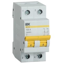 Выключатель нагрузки (мини-рубильник) ВН-32 2Р 125А IEK MNV10-2-125 • Купить по низкой цене в интернет-магазине СМЭК