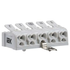 Клемма пружинная соединительная КСПнз5-3L+N+PE IEK UKZ-B06-5P-F1-E1-10 • Купить по низкой цене в интернет-магазине СМЭК