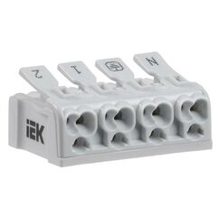 Клемма пружинная соединительная КСП4-2L+N+PE IEK UKZ-B06-4P-F0-E0-10 • Купить по низкой цене в интернет-магазине СМЭК