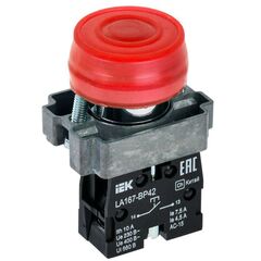 Кнопка LA167-BP42 d22мм 1р красн. IEK BBT20-BP42-2-22-67-K04 • Купить по низкой цене в интернет-магазине СМЭК