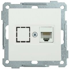 Розетка компьютерная СП Bolero РК11-1-Б RJ45 кат.6 механизм бел. IEK EKB16-01-K01 • Купить по низкой цене в интернет-магазине СМЭК