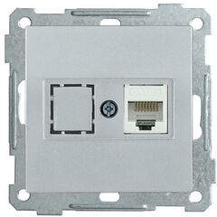 Розетка компьютерная СП Bolero РК10-1-Б RJ45 кат.5E механизм серебр. IEK EKB15-01-K23 • Купить по низкой цене в интернет-магазине СМЭК
