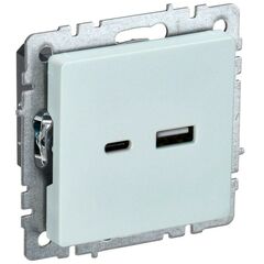 Розетка BRITE USB A+C 18Вт РЮ11-1-БрЖ жемчуж. IEK BR-U22-018-K36 • Купить по низкой цене в интернет-магазине СМЭК