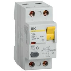 Выключатель дифференциального тока (УЗО) 2п 32А 100мА тип ACS ВД1-63 IEK MDV12-2-032-100 • Купить по низкой цене в интернет-магазине СМЭК