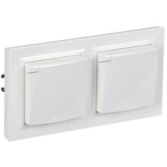Розетка с крышкой Brite 16А IP44 РСбш10-3-44-БрБ бел. в сб 2шт IEK BR-R16-16-44-2-K01-F-PRO • Купить по низкой цене в интернет-магазине СМЭК