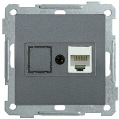 Розетка компьютерная СП Bolero РК10-1-Б RJ45 кат.5E механизм антрацит IEK EKB15-01-K95 • Купить по низкой цене в интернет-магазине СМЭК