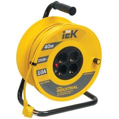 Удлинитель на катушке 4х40м с заземл. 10А IP20 Industrial УК40 3х1 термозащита IEK WKP14-10-04-40 • Купить по низкой цене в интернет-магазине СМЭК