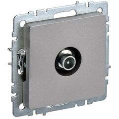 Розетка телевизионная проходная TV СП Brite РТВ10-0-БрС сталь IEK BR-A10-P-K46 • Купить по низкой цене в интернет-магазине СМЭК
