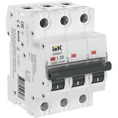 Выключатель автоматический модульный 3п L 50А M10N ARMAT IEK AR-M10N-3-L050 • Купить по низкой цене в интернет-магазине СМЭК