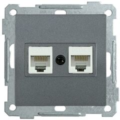 Розетка компьютерная 2-м СП Bolero РК10-2-Б RJ45 кат.5E механизм антрацит IEK EKB25-K95 • Купить по низкой цене в интернет-магазине СМЭК