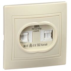 Розетка компьютерная 2-м СП Кварта РК12-ККм крем. IEK KV-K20-K33 • Купить по низкой цене в интернет-магазине СМЭК