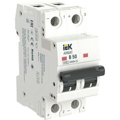 Выключатель автоматический модульный 2п B 50А M06N-DC ARMAT IEK AR-M06N-2-B050DC • Купить по низкой цене в интернет-магазине СМЭК