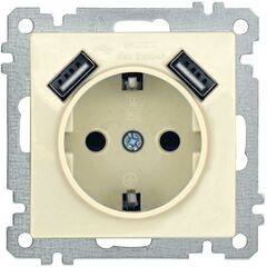 Розетка 1-м СП Bolero Рюш10-1-Б 16А IP20 с заземл. защ. шторки с 2-мя заряд. устройствами USB 2.1А м • Купить по низкой цене в интернет-магазине СМЭК