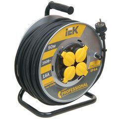 Удлинитель силовой 4 розетки шнур 50м КГ 3x1.5 УК50 с термозащитой IP44  IEK • Купить по низкой цене в интернет-магазине СМЭК