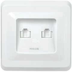 Розетка компьютерная 2-м Вега RJ45 кат.5E РК10-2-ВБ бел. IEK EKV25-K01-DM • Купить по низкой цене в интернет-магазине СМЭК