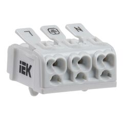Клемма пружинная соединительная КСПн3-L+N+PE IEK UKZ-B06-3P-F1-E0-10 • Купить по низкой цене в интернет-магазине СМЭК